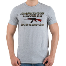 PRINTFASHION Zombiapokalipszis - Férfi póló - Sport szürke