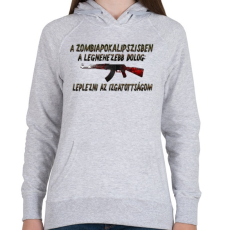 PRINTFASHION Zombiapokalipszis - Női kapucnis pulóver - Sport szürke
