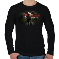 PRINTFASHION Zombie_Attack - Férfi hosszú ujjú póló - Fekete férfi póló