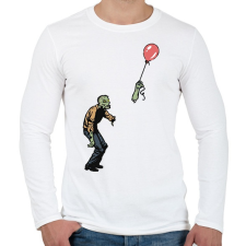PRINTFASHION Zombie boy - Férfi hosszú ujjú póló - Fehér férfi póló
