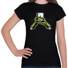 PRINTFASHION Zombie és a telefon - Női póló - Fekete női póló