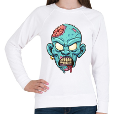 PRINTFASHION Zombie from the hood - Női pulóver - Fehér női pulóver, kardigán