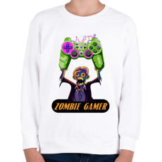 PRINTFASHION Zombie Gamer (Konzol) - Gyerek pulóver - Fehér