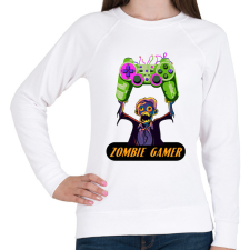 PRINTFASHION Zombie Gamer (Konzol) - Női pulóver - Fehér női pulóver, kardigán