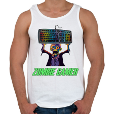 PRINTFASHION Zombie Gamer (PC) - Férfi atléta - Fehér atléta, trikó