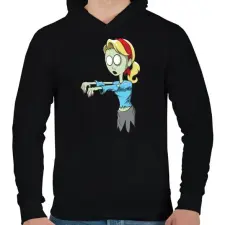 PRINTFASHION Zombie girl - Férfi kapucnis pulóver - Fekete férfi pulóver, kardigán