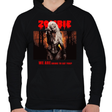 PRINTFASHION zombie girl - Férfi kapucnis pulóver - Fekete férfi pulóver, kardigán