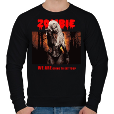 PRINTFASHION zombie girl - Férfi pulóver - Fekete