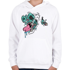 PRINTFASHION Zombie - Gyerek kapucnis pulóver - Fehér