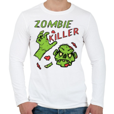 PRINTFASHION Zombie Killer - Férfi hosszú ujjú póló - Fehér férfi póló