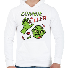 PRINTFASHION Zombie Killer - Férfi kapucnis pulóver - Fehér