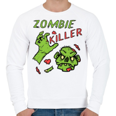 PRINTFASHION Zombie Killer - Férfi pulóver - Fehér