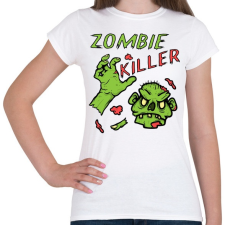 PRINTFASHION Zombie Killer - Női póló - Fehér női póló