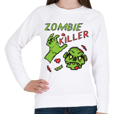 PRINTFASHION Zombie Killer - Női pulóver - Fehér női pulóver, kardigán