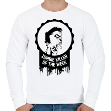 PRINTFASHION Zombie killer of the week - Férfi pulóver - Fehér férfi pulóver, kardigán