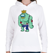 PRINTFASHION Zombie king - Női kapucnis pulóver - Fehér női pulóver, kardigán