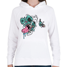 PRINTFASHION Zombie - Női kapucnis pulóver - Fehér női pulóver, kardigán