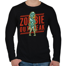 PRINTFASHION Zombie outbreak - Férfi hosszú ujjú póló - Fekete