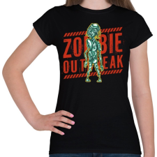 PRINTFASHION Zombie outbreak - Női póló - Fekete női póló