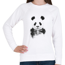PRINTFASHION Zombie panda - Női pulóver - Fehér női pulóver, kardigán