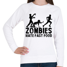 PRINTFASHION Zombies hate - Női pulóver - Fehér