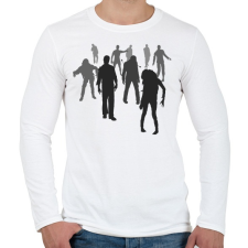PRINTFASHION Zombik - Férfi hosszú ujjú póló - Fehér férfi póló