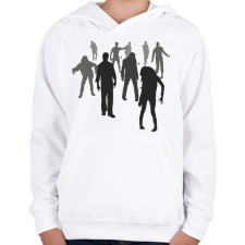 PRINTFASHION Zombik - Gyerek kapucnis pulóver - Fehér gyerek pulóver, kardigán