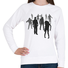 PRINTFASHION Zombik - Női pulóver - Fehér