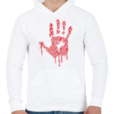 PRINTFASHION Zombikéz - Férfi kapucnis pulóver - Fehér