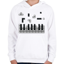 PRINTFASHION Zongora - Gyerek kapucnis pulóver - Fehér gyerek pulóver, kardigán