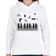 PRINTFASHION Zongora - Női kapucnis pulóver - Fehér