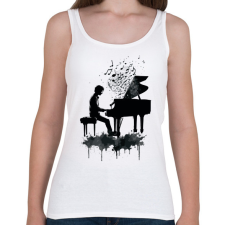 PRINTFASHION Zongorista - Női atléta - Fehér női trikó