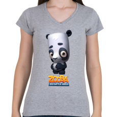 PRINTFASHION Zooba - Ollie  - Női V-nyakú póló - Sport szürke