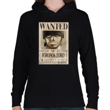 PRINTFASHION zoro körözési plakát (elmosott) - Női kapucnis pulóver - Fekete női pulóver, kardigán