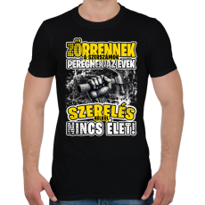PRINTFASHION Zörrennek a szerszámok, peregnek az évek. Szerelés nélkül nincs élet! - Férfi póló - Fekete