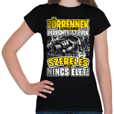 PRINTFASHION Zörrennek a szerszámok, peregnek az évek. Szerelés nélkül nincs élet! - Női póló - Fekete