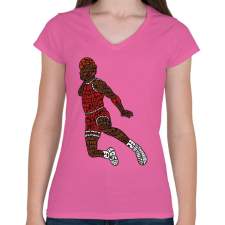 PRINTFASHION Zsákolás - Női V-nyakú póló - Rózsaszín női póló