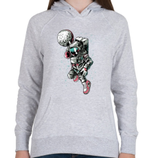 PRINTFASHION Zsákoló asztronauta - Női kapucnis pulóver - Sport szürke
