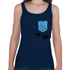 PRINTFASHION Zseb akvárium - Női atléta - Sötétkék női trikó