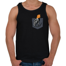 PRINTFASHION ZSEB-Cica röntgen - Férfi atléta - Fekete