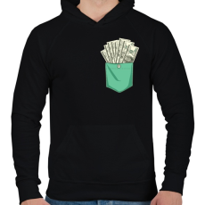 PRINTFASHION ZSEB-Dollár - Férfi kapucnis pulóver - Fekete