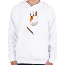 PRINTFASHION Zseb ecsettel - Gyerek kapucnis pulóver - Fehér