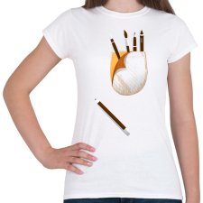 PRINTFASHION Zseb ecsettel - Női póló - Fehér női póló