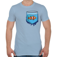 PRINTFASHION Zseb hal - Férfi póló - Világoskék