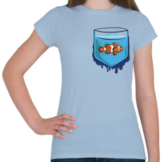 PRINTFASHION Zseb hal - Női póló - Világoskék