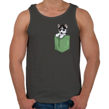 PRINTFASHION ZSEB-Husky - Férfi atléta - Sötétszürke atléta, trikó