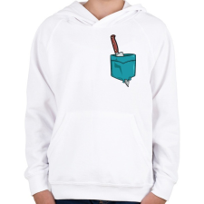 PRINTFASHION ZSEB-Kés - Gyerek kapucnis pulóver - Fehér gyerek pulóver, kardigán