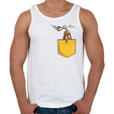 PRINTFASHION ZSEB-Majom fenék - Férfi atléta - Fehér atléta, trikó