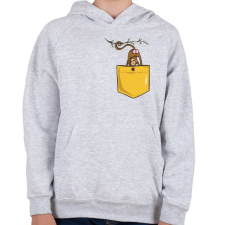 PRINTFASHION ZSEB-Majom fenék - Gyerek kapucnis pulóver - Sport szürke gyerek pulóver, kardigán