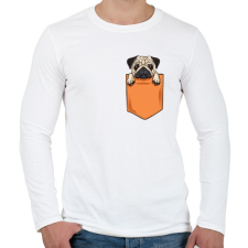 PRINTFASHION ZSEB-Mopsz - Férfi hosszú ujjú póló - Fehér férfi póló